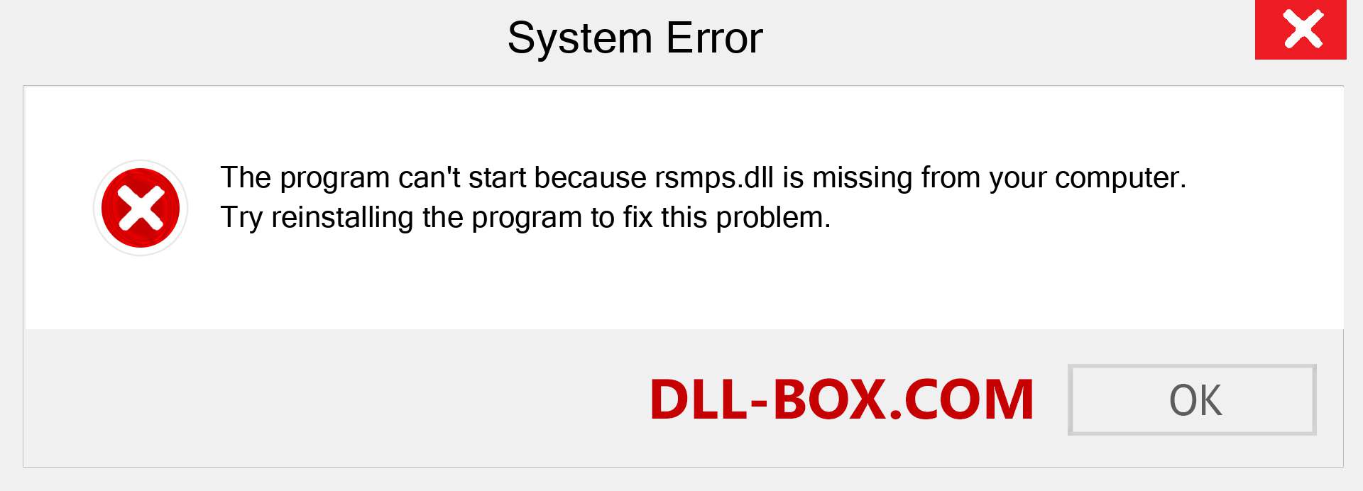  rsmps.dll file is missing?. Download for Windows 7, 8, 10 - Fix  rsmps dll Missing Error on Windows, photos, images