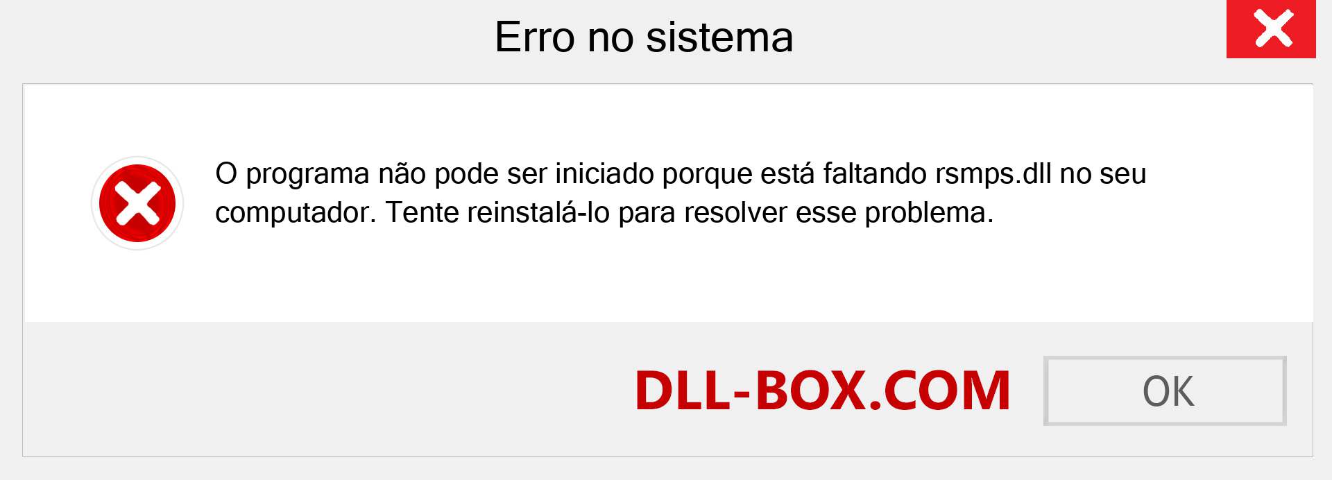 Arquivo rsmps.dll ausente ?. Download para Windows 7, 8, 10 - Correção de erro ausente rsmps dll no Windows, fotos, imagens